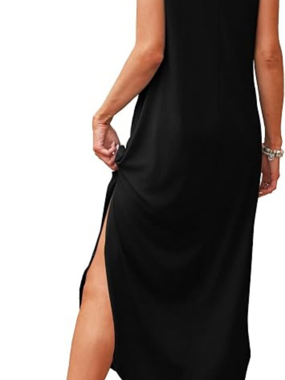 RUMIA Summer Maxi Dresses for Women Cap Sleeve Long Sundress with Pockets - Picture 2 of 3
